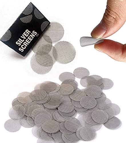 Lumous Rola 25Pcs Stainless Steel Smoking Screens/Bong Mesh Filters Pipe Screens Filters Pipe Screens Smoking Pipe Accessories Bowl Screens 20 Mm Bong Gauzes Hookah Filters (25)JustSmoke.Me