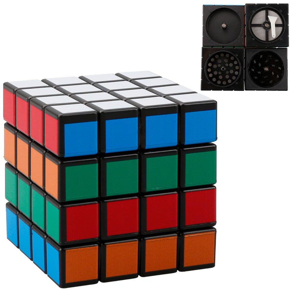 Magic Cube Shape Grinder - Four Layer Zinc Alloy Grinder Spiece MilJustSmoke.Me
