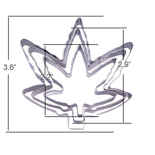 Marijuana Leaf Cookie Cutter Set – 3 Piece - Stainless SteelJustSmoke.Me