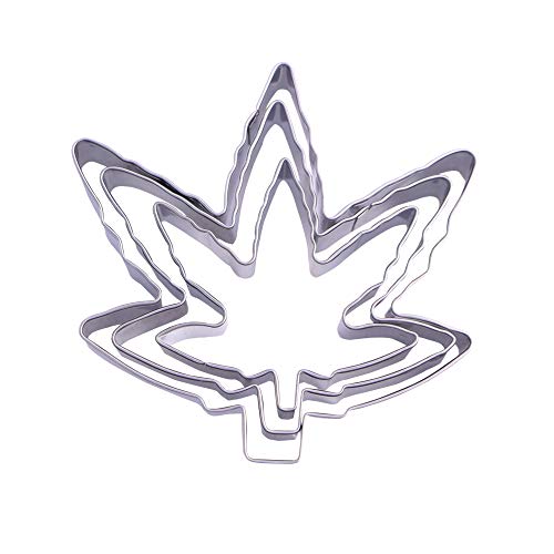 Marijuana Leaf Cookie Cutter Set – 3 Piece - Stainless SteelJustSmoke.Me