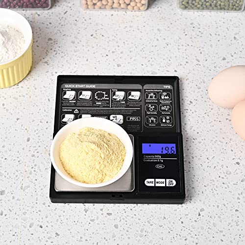 Mini Pocket Scale 0.01g to 500g Portable Digital Kitchen Weighing Scale, Compact Digital Scale High Precision for Gold, Jewellery, Food, Herb and Coffee with Back-Lit LCD DisplayJustSmoke.Me