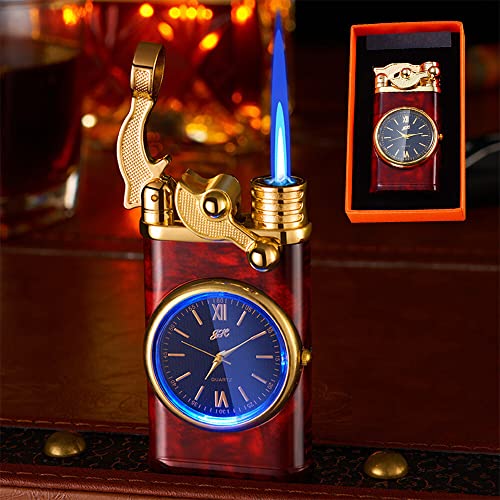 NAVESO Electric Lighter Watch, Creative Dial Rocker Arm Inflatable Lighter, Mini Jet Flame Lighter, Lighter With Electric Watch For BBQ, Fireplaces, Camping, Father & Boyfriend GiftsJustSmoke.Me