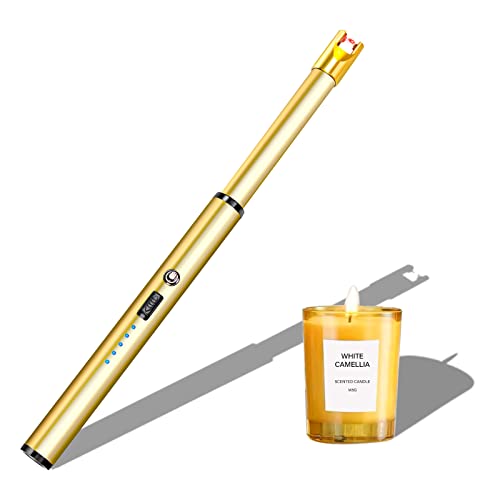 Navpeak Candle Lighter Long Neck Windproof Electric Arc Lighter for Gas Stove Fireplace BBQ Kitchen Grills (Gold)JustSmoke.Me