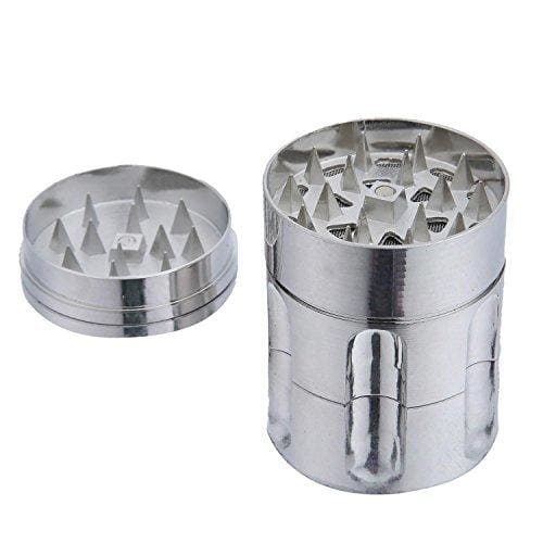 JustSmoke.Me3 Layer Bullet Splice Tobacoo Herb Grinder with Pollen Catcher (Silver)JustSmoke.Me