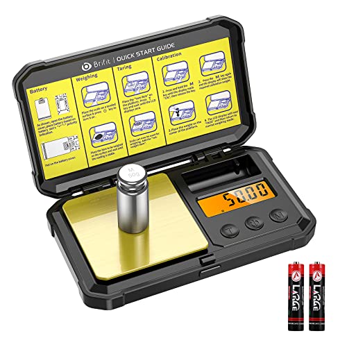 ORIA Pocket Scale, 200g/0.01g Digital Mini Scale, Precision Electronic Scale with 50g Calibration Weight, Tare and PCS Function, LCD Backlit, Portable Food Scale for Cooking, Jewelry, etc. -BlackJustSmoke.Me