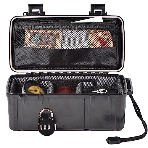 OZCHIN Black Storage Box Resistant Storage Container with Combination Lock ABS Plastic Storage Box Great Gift for Men (24 x 13 x 10 cm)JustSmoke.Me