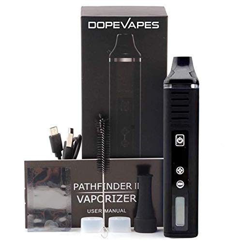 JustSmoke.MePathfinder V2 Dry Herb Vaporizer by DopeVapes, 2200mAh Battery, Large 1g Chamber, LCD Screen, Advanced Variable Temperature Control (Black)JustSmoke.Me