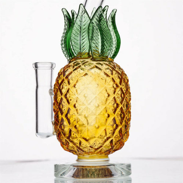 Pineapple Glass Bong Recycler Water Pipe Bongs Smoke Tabacco Pipes 7.8 Inch Height 14.4mm Bowl (Yellow)JustSmoke.Me
