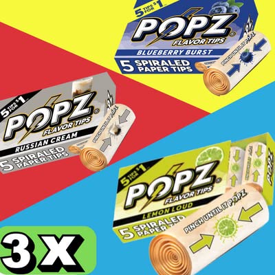 Popz - Triple Pack : Flavoured Bundle. (Includes 15 Tips)JustSmoke.Me