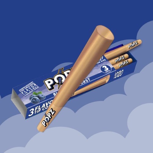 POPZ | Blueberry Burst | Flavoured Hemp Cones | 3pc | Blunt | Pre Rolls - Justsmoke.meJustSmoke.Me