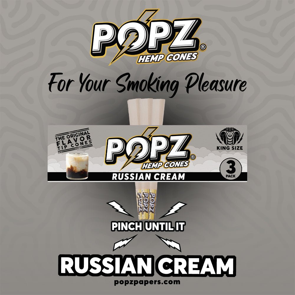 POPZ | Russian Cream | Flavoured Hemp Cone | 3pc | Blunt | Pre Rolls - Justsmoke.meJustSmoke.Me