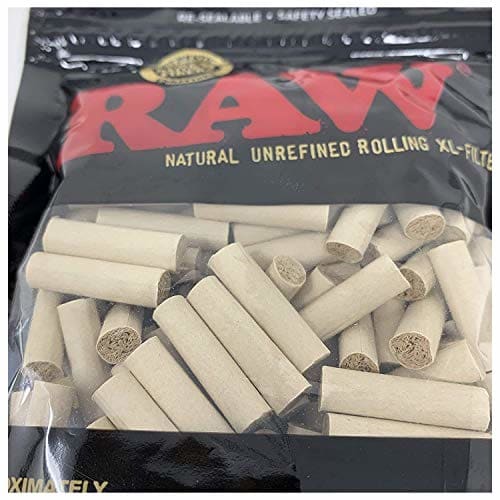 RedsRAW Black Natural Unrefined XL-Rolling Filter 6mm 22mm 120Tips/Bag - 3packJustSmoke.Me