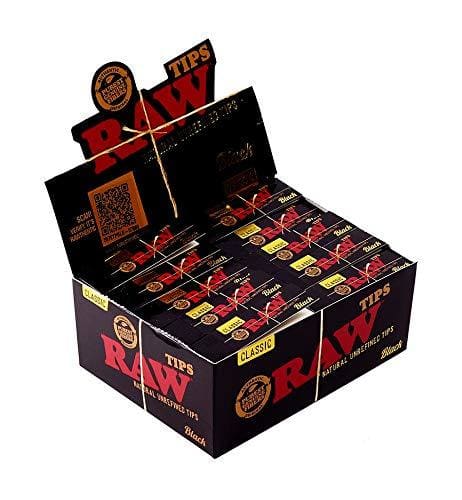 RAW Black tips, slim size, 50 unperforated tips per booklet, 50 booklets per box, 1 box (50 booklets).JustSmoke.Me