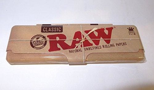 RAW : Classic Rolling Papers King Size Slim Metal Tin Storage CaseJustSmoke.Me