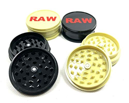 Raw Magnetic No.1 Herb Grinder Plastic 2 Parts 50mm Herb Tobacco Shark Teeth Grinder by Sky Online Shopping (Gold)JustSmoke.Me