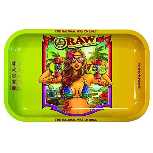 RAW Metal Rolling Tray, Yellow, MJustSmoke.Me