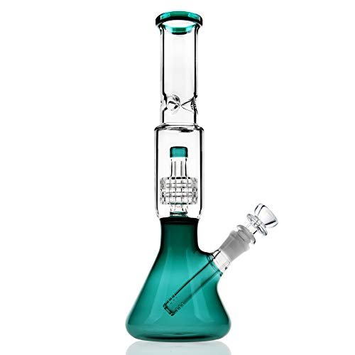 REAMIC Bong Glass Water Pipes 14mm Thick Bubblers Height 29.5cm Straight Hookah Downstems Branch Water Oil Rigs Green ¡­JustSmoke.Me
