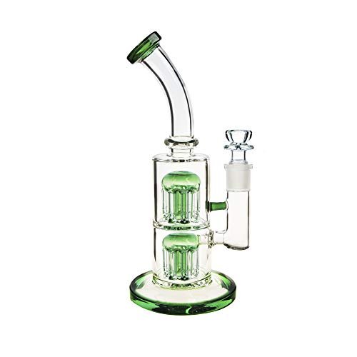 REAMIC Castle A Handmade Bong Smoking Green Hookah 18.8mm Bong Bowl Height 27cm Glass PipesJustSmoke.Me
