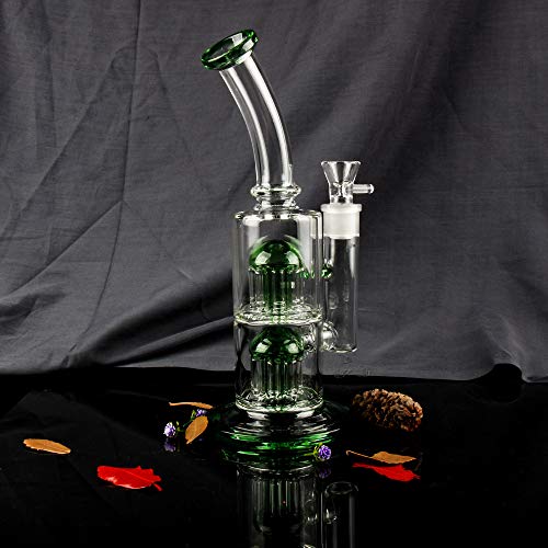 REAMIC Castle A Handmade Bong Smoking Green Hookah 18.8mm Bong Bowl Height 27cm Glass PipesJustSmoke.Me