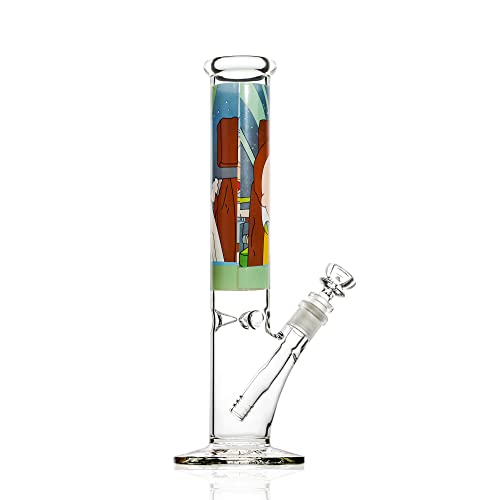 JustSmoke.MeREAMIC (Moon A Recycler Glass Bongs Hookah Smoking Bong 14.5mm Bong Bowl Height 32.5cm Straight Pipes Honeycomb Branch Cheap Bongs Water Oil Rigs with Accessories Blue ?-JustSmoke.Me