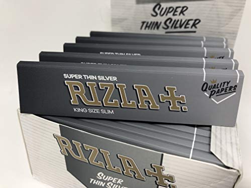 Rizla King Size Slim Silver Rolling Paper Full Box Of 50 BookletsJustSmoke.Me