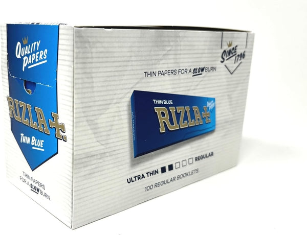 JustSmoke.MeRizla Regular Blue Rolling Paper Full Box Of 100 BookletsJustSmoke.Me