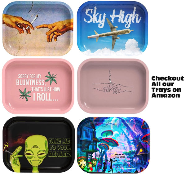Rolling Tray - Pink Metal Rolling Tobacco Holding Tray Smoking Accessories Pink Rolling Tray - Womens Smoking TrayJustSmoke.Me