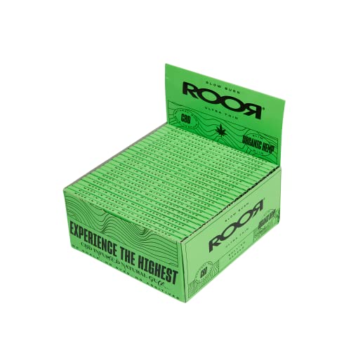 Roor King Size Rolling Papers - Organic Papers - VEGAN - Full Box - 50 Booklets - GMO FreeJustSmoke.Me