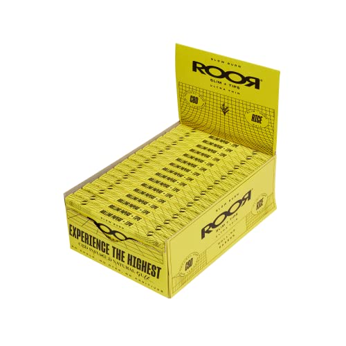 Roor King Size Rolling Papers - Rice Paper and Tips - VEGAN - Full Box - 32 Booklets - GMO FreeJustSmoke.Me
