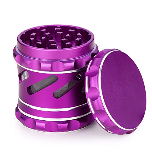 Spespo Herb Grinder,Large Size Aluminum Metal Grinder for Dry Herb,4 Piece 63mm/2.5inch Spice Grinder (Purple)JustSmoke.Me