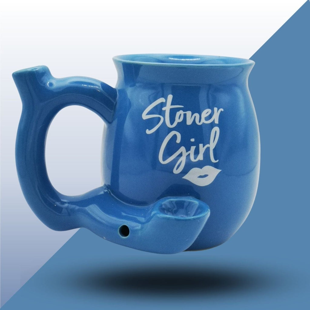 JustSmoke.MeStoner Girl (Blue) - 2 in 1 - Wake & Bake - Ceramic Coffee Mug Bong : Ideal GiftJustSmoke.Me