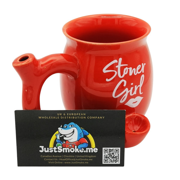 Stoner Girl (Red) - 2 in 1 - Wake & Bake - Ceramic Coffee Mug Bong : Ideal GiftJustSmoke.Me