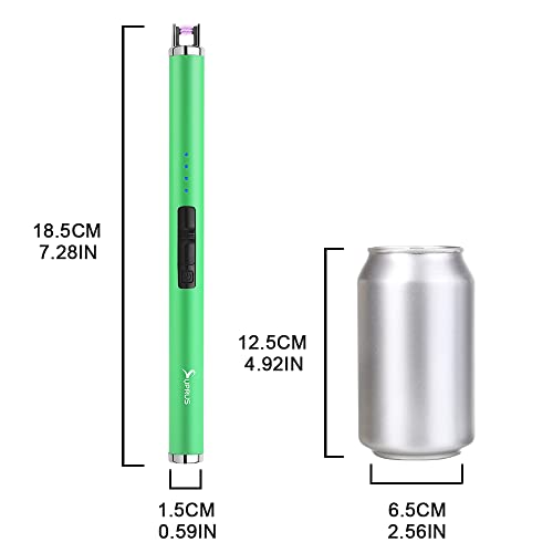 SUPRUSSUPRUS Fluorescent Lighter Glows in The Dark USB Lighter Rechargeable Windproof Pocket Size for Candle Cooking BBQ in Party (Green)JustSmoke.Me