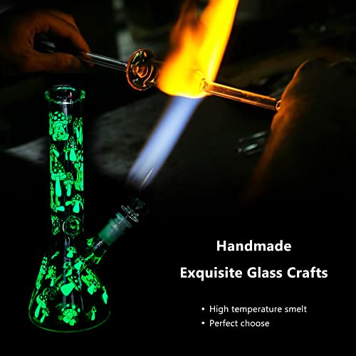 The7boX Thick Glass Bong Smoking Water Pipes with Downstem 14mm Luminous Bongs 26cm 10.3inchJustSmoke.Me