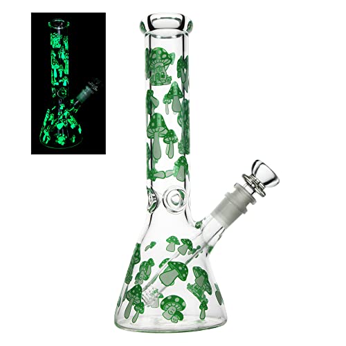 The7boX Thick Glass Bong Smoking Water Pipes with Downstem 14mm Luminous Bongs 26cm 10.3inchJustSmoke.Me