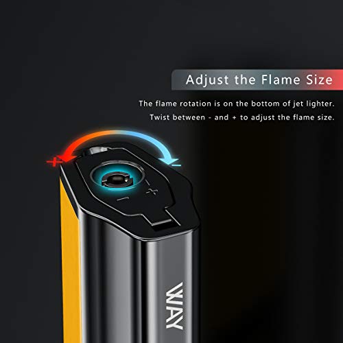 VVAY 3 Jet Flame Torch Lighter Gas Butane Refillable, Adjustable Triple Turbo Windproof with PunchJustSmoke.Me