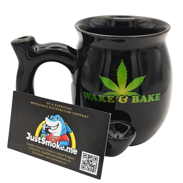 JustSmoke.MeWake & Bake (Black) - 2 in 1 - Coffee Mug + Bong : Ideal GiftJustSmoke.Me