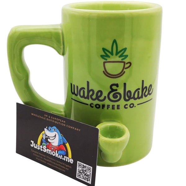 JustSmoke.MeWake & Bake (Extra Large) - 2 in 1 - Green Coffee Mug Bong : Ideal GiftJustSmoke.Me