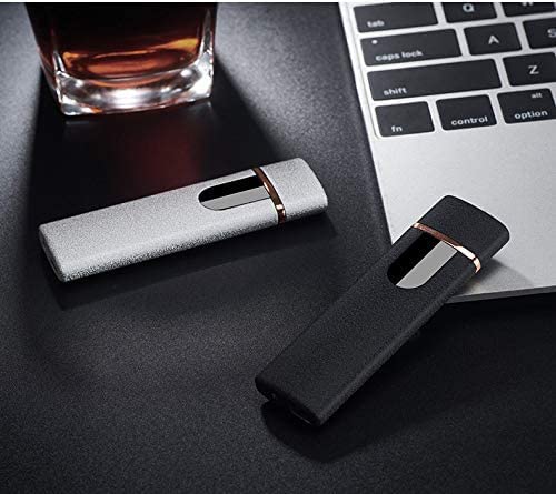 Wiber Rechargeable USB Electronic Lighter Fingerprint Touching LED Sensor Screen Double-sided Ignition Windproof Flameless Candle LighterJustSmoke.Me