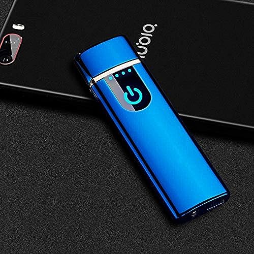 Wiber Rechargeable USB Electronic Lighter Fingerprint Touching LED Sensor Screen Double-sided Ignition Windproof Flameless Candle LighterJustSmoke.Me