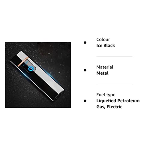 Wiber Rechargeable USB Electronic Lighter Fingerprint Touching LED Sensor Screen Double-sided Ignition Windproof Flameless Candle LighterJustSmoke.Me