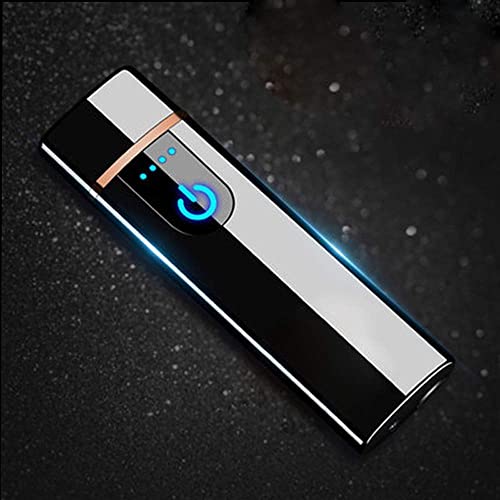 Wiber Rechargeable USB Electronic Lighter Fingerprint Touching LED Sensor Screen Double-sided Ignition Windproof Flameless Candle LighterJustSmoke.Me