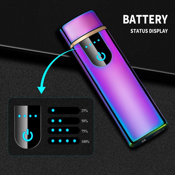 Wiber USB Electronic Lighter Windproof Fingerprint LED Sensor Screen Double-sided Lighter for CandleJustSmoke.Me