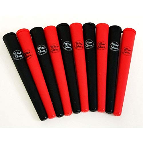 Wise Skies 5 Black Doob Tubes & 5 Red Doob Tubes Storage Cone Holders Pre RolledJustSmoke.Me