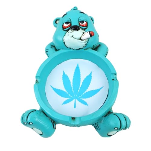 Wise Skies Funky Ashtrays Choose Your Own Skull Rasta Man Alien Resin Ash Trays Accessories (Don't Care Bear Blue)JustSmoke.Me
