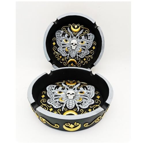 Wise Skies Funky Ashtrays Choose Your Own Skull Rasta Man Alien Resin Ash Trays Accessories (Moth Skull)JustSmoke.Me