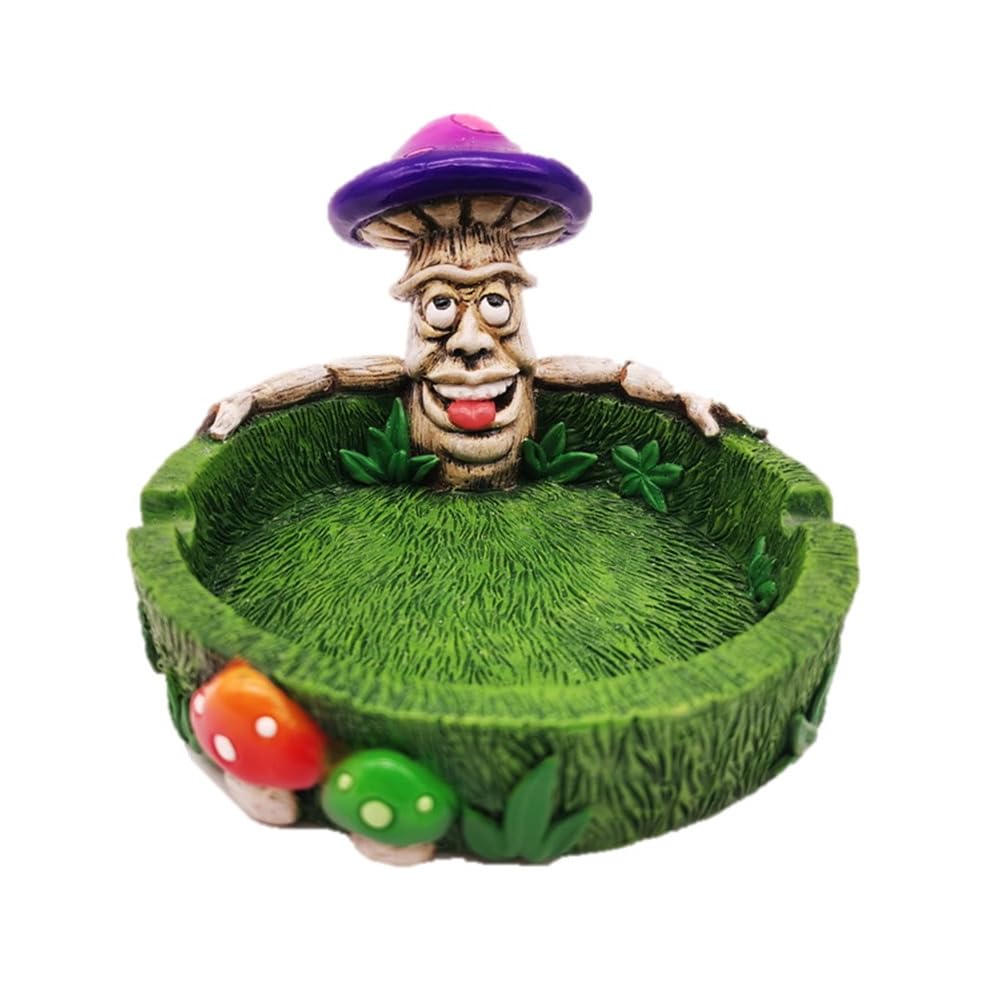 Wise Skies Funky Ashtrays Choose Your Own Skull Rasta Man Alien Resin Ash Trays Accessories (Mushroom Man)JustSmoke.Me