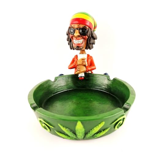 Wise Skies Funky Ashtrays Choose Your Own Skull Rasta Man Alien Resin Ash Trays Accessories (Rasta Man)JustSmoke.Me