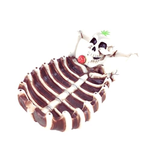 Wise Skies Funky Ashtrays Choose Your Own Skull Rasta Man Alien Resin Ash Trays Accessories (Relaxed Skeleton)JustSmoke.Me