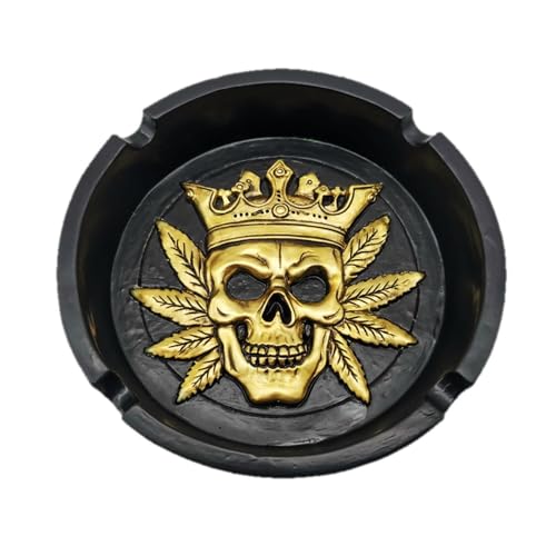 Wise Skies Funky Ashtrays Choose Your Own Skull Rasta Man Alien Resin Ash Trays Accessories (Skull King)JustSmoke.Me